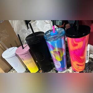 Brand new !!Starbucks Colorful Tumbler with Straws $20 each or 30 for two